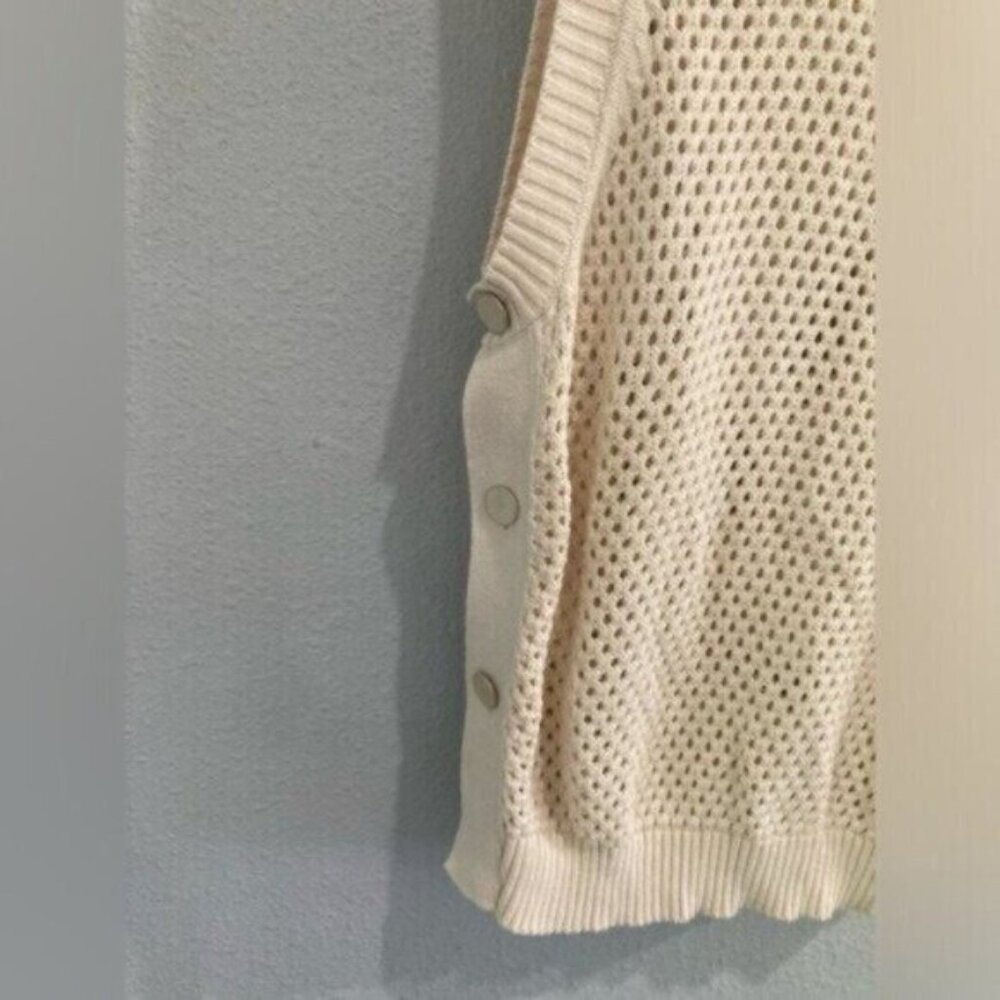 Spartina449 Neutral Crochet Contemporary Boho Beachy Vacation Preppy Top - Picture 7 of 7